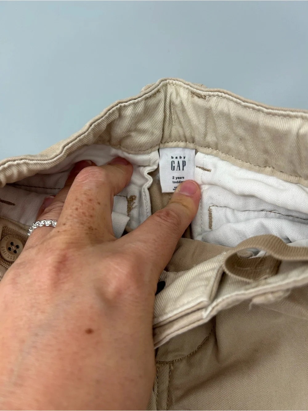 EUC GAP toddler size 2T boys White Polo Shirt with Tan Khaki Pants Cotton